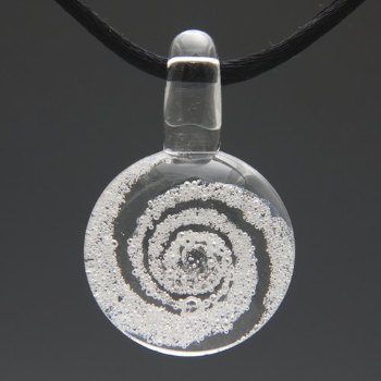 Clear Spiral Glass Cremation Pendant