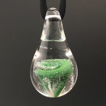 Forest Teardrop Glass Cremation Pendant